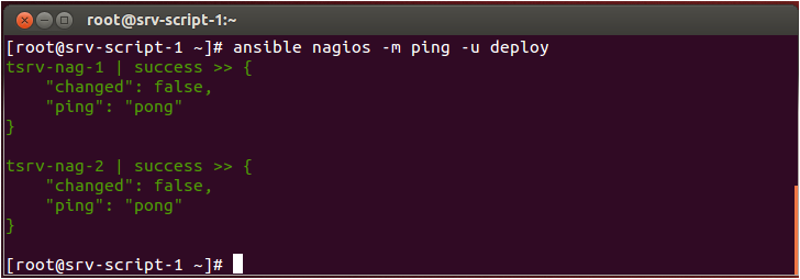 Ansible ping