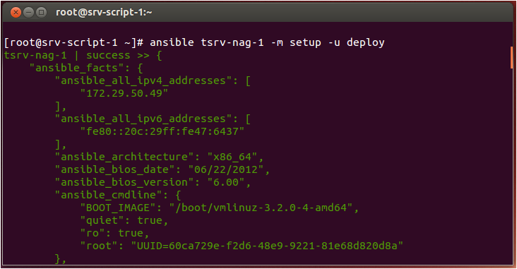 Ansible setup output